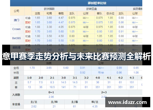 意甲赛季走势分析与未来比赛预测全解析